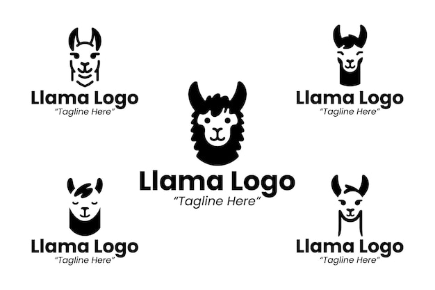 Colección de logotipos de Llama Silhoutte