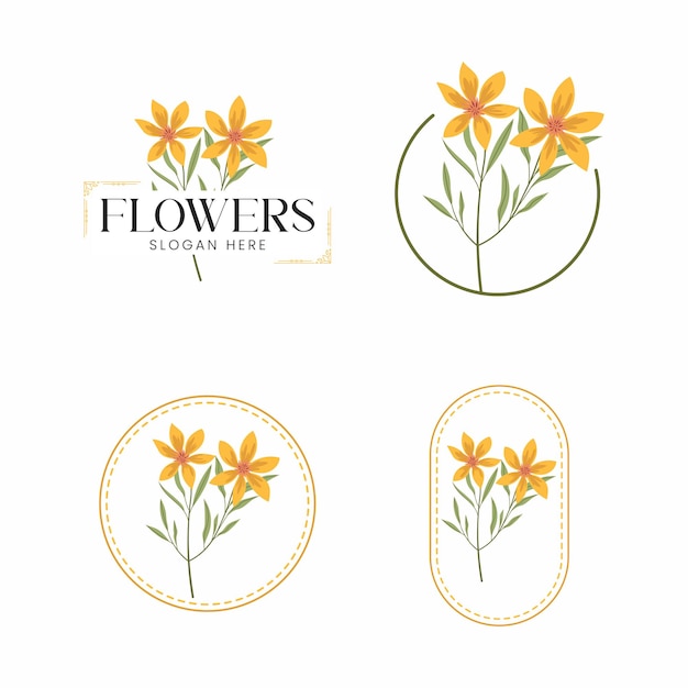 Colección de logotipos Logotipo de floristería minimalista para su pequeña empresa Logos de floristerías