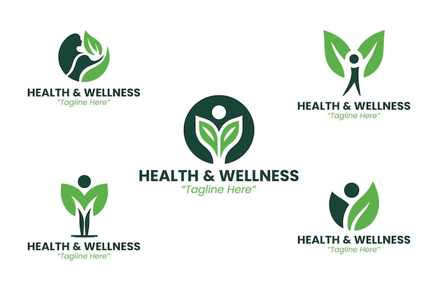 Colección de logotipos de marcas de salud y bienestar