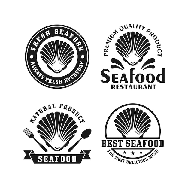 Colección de logotipos de mariscos para restaurante de mariscos