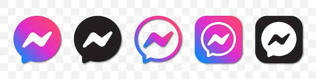 Colección de logotipos de Messenger. Conjunto de diferentes iconos de Messenger