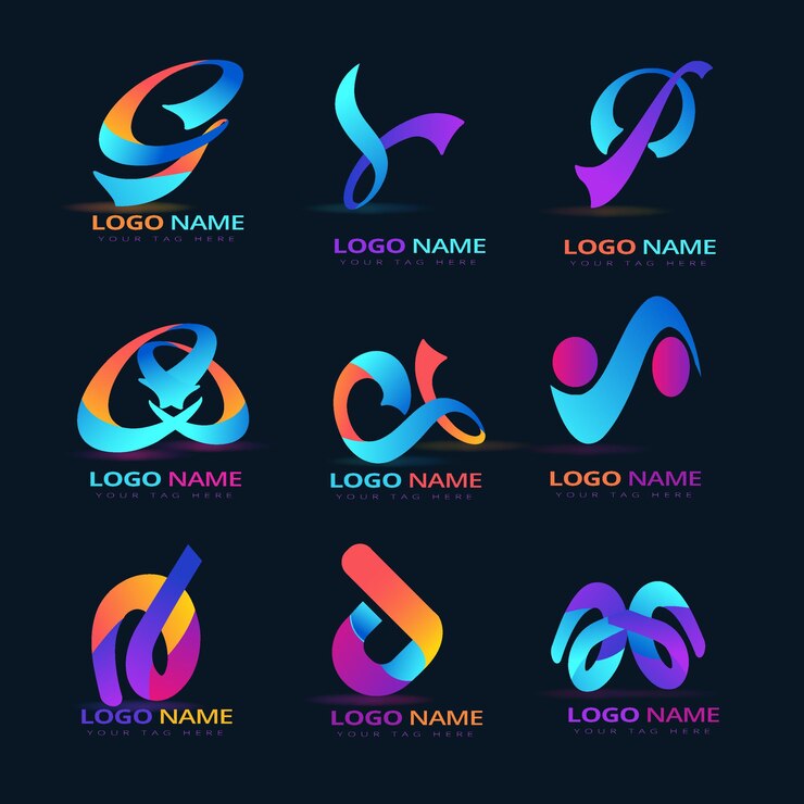 Colección de logotipos modernos en 3d para empresas