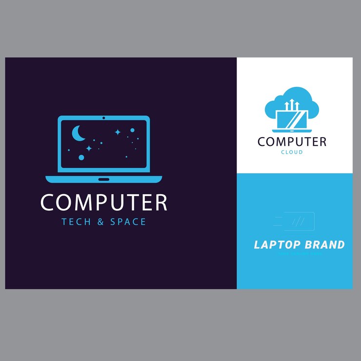 Vector colección de logotipos de monitores de computadora con concepto de tecnología para el símbolo de internet