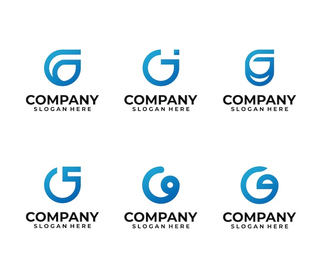 Colección de logotipos de monograma g