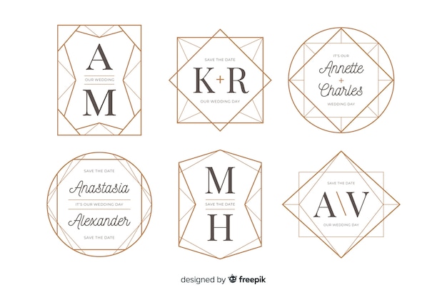 Vector colección de logotipos de monogramas de boda