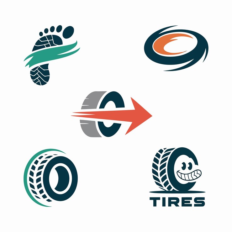 Colección de logotipos de neumáticos y emblemas automotores