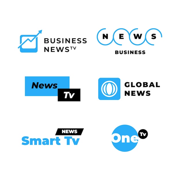 Vector colección de logotipos de noticias.