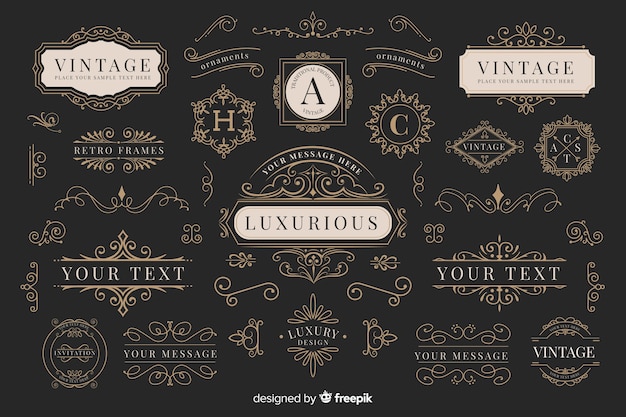 Colección de logotipos ornamentales vintage