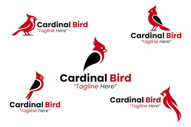 Colección de logotipos de pájaros cardenales