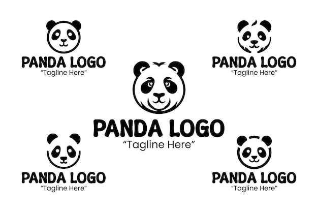 Colección de logotipos de los pandas