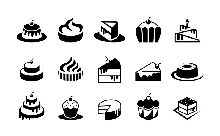 Colección de logotipos de pastel vectorial