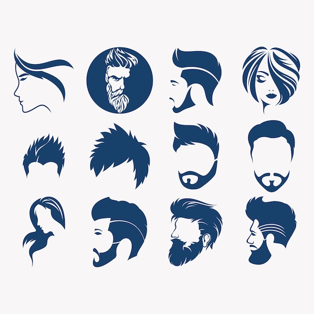 Colección de logotipos de peinados