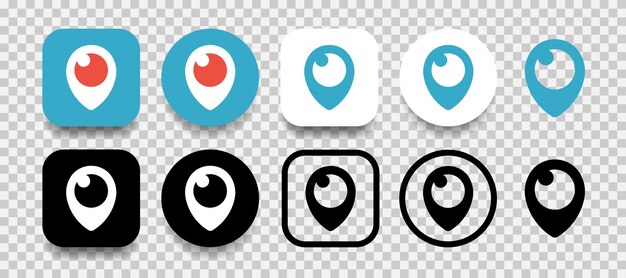 Colección de logotipos de Periscope sobre un fondo transparente