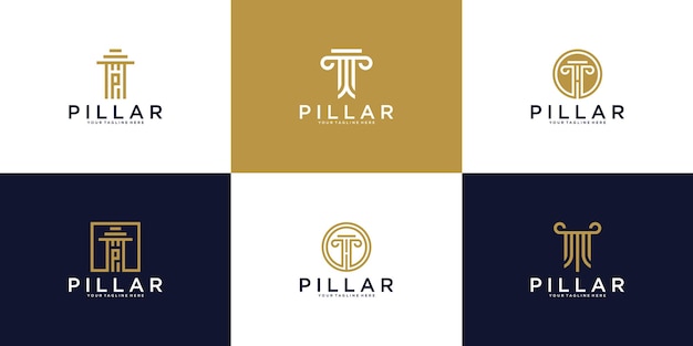 Una colección de logotipos, pilares del edificio de la justicia legal