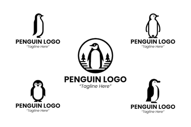 Colección de logotipos de pingüinos