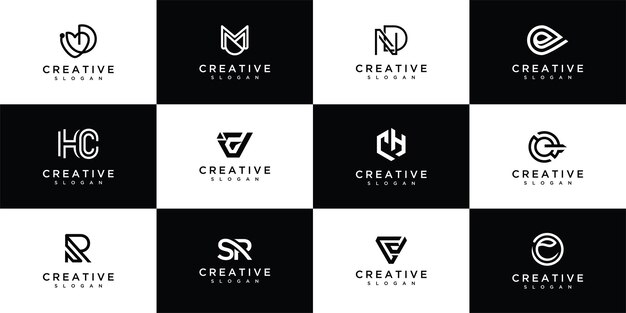 Colección de logotipos de plantillas de diseño de logotipos de monogramas az