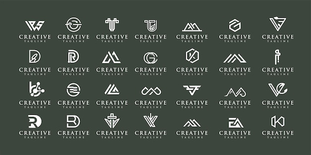 Colección de logotipos de plantillas de diseño de logotipos de monogramas az
