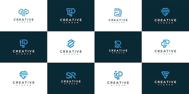 Colección de logotipos de plantillas de diseño de logotipos de monogramas az