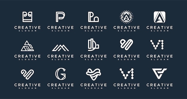 Colección de logotipos de plantillas de diseño de logotipos de monogramas az