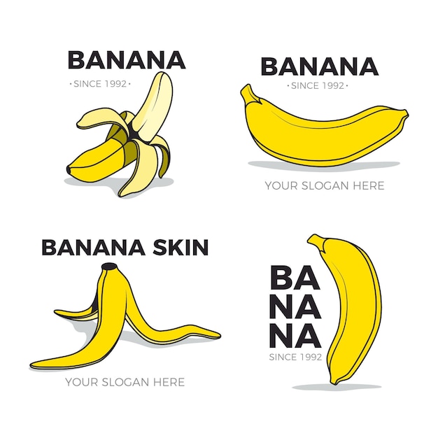 Colección de logotipos de plátano