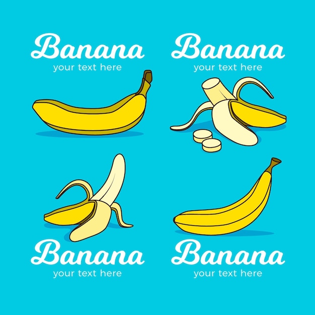 Colección de logotipos de plátano