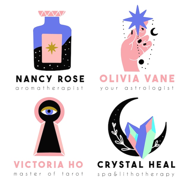Colección de logotipos prefabricados esotéricos