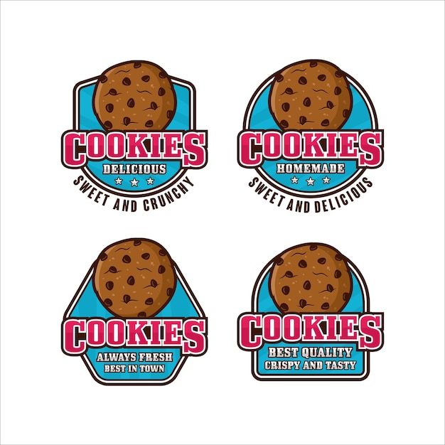 Vector colección de logotipos premium de diseño de cookies