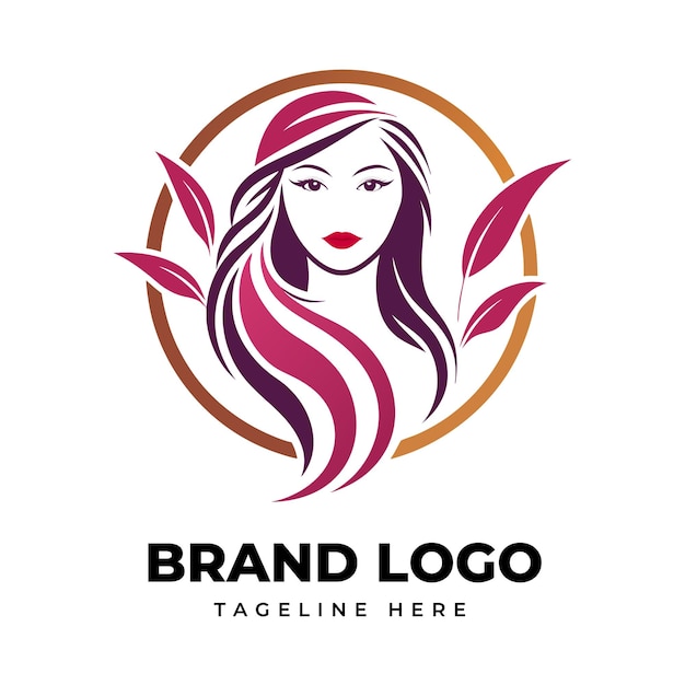 Colección de logotipos de productos de belleza de diseño plano para la marca