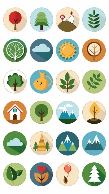 una colección de logotipos que incluye una montaña una montaña y un bosque