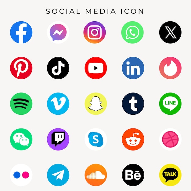 Vector colección de logotipos de las redes sociales