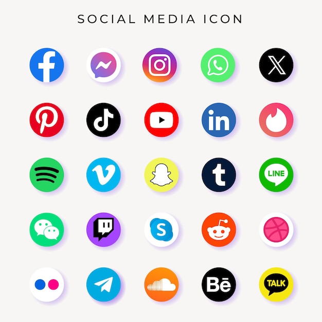 Colección de logotipos de las redes sociales