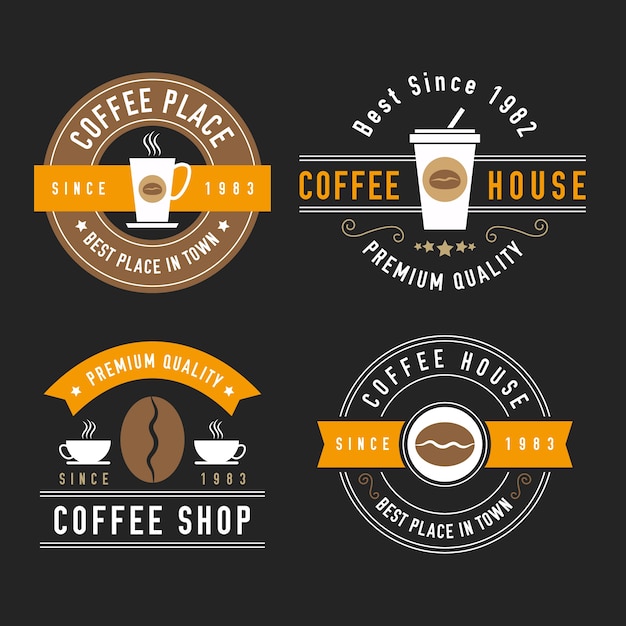 Vector colección de logotipos retro para cafetería