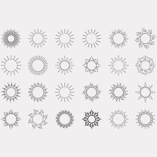 colección de logotipos del sol