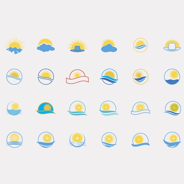 colección de logotipos del sol