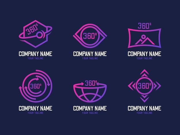 Colección de logotipos de la tecnología Modern Gradient 360