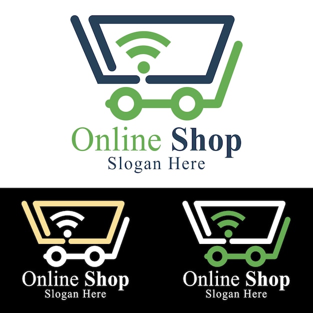 colección de logotipos de tiendas en línea