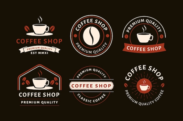 Vector colección de logotipos vintage de cafetería