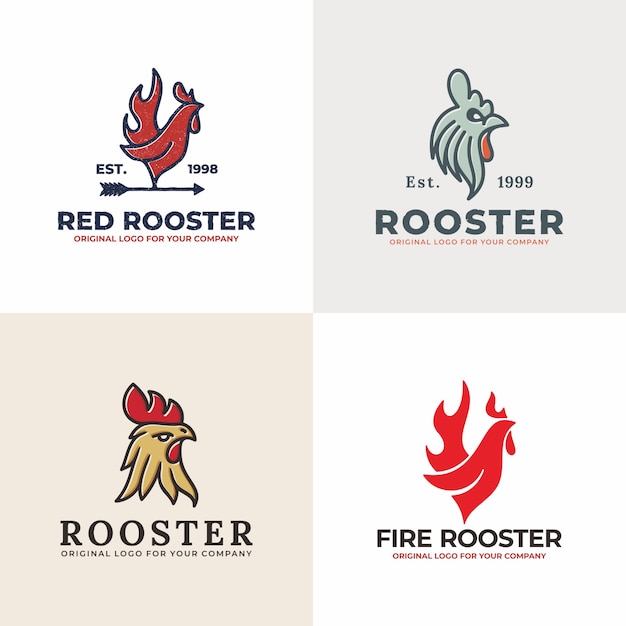 Colección de logotipos vintage rooster