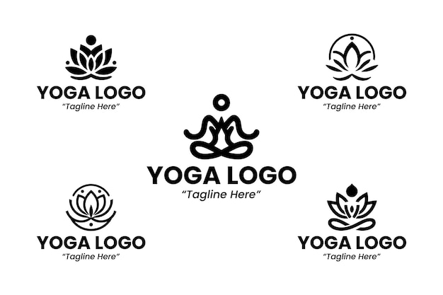 Colección de logotipos de Yoga Silhoutte