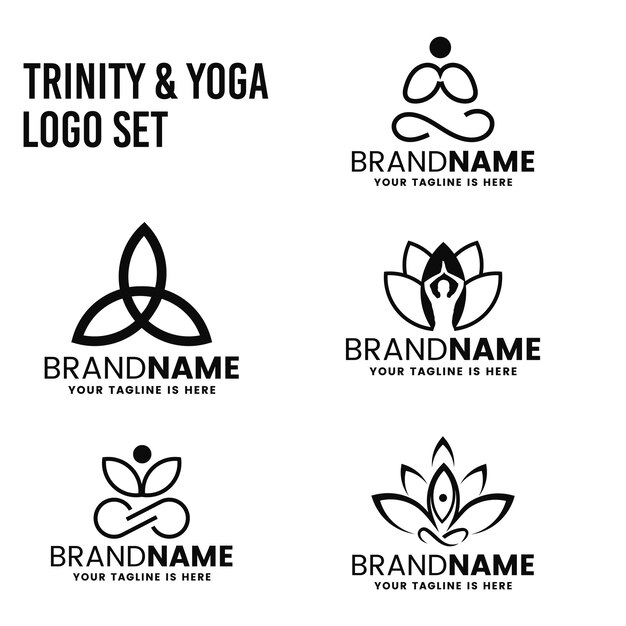 Colección de logotipos de yoga