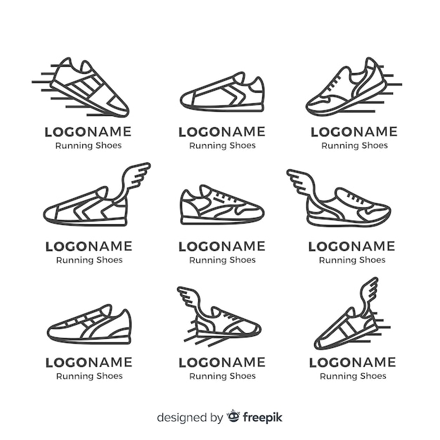 Vector colección de logotipos de zapatos de correr