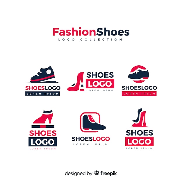 Vector colección de logotipos de zapatos de moda