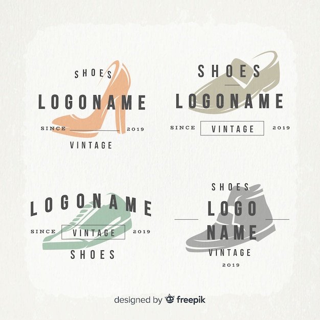 Vector colección de logotipos de zapatos de moda