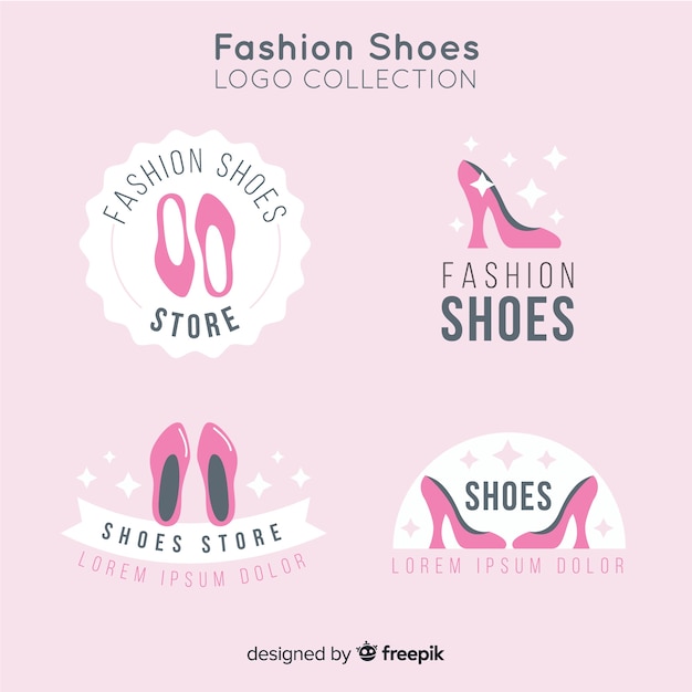 Colección de logotipos de zapatos de moda