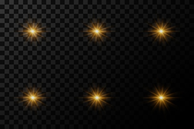 Colección de luces coloridas Efectos de luz de destello brillante con brillo vibrante