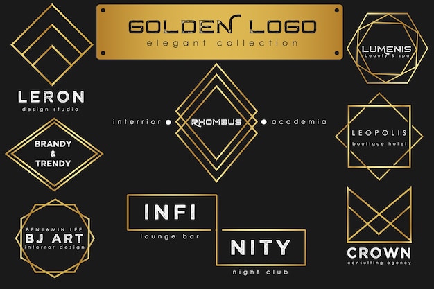 Colección de lujo con logo dorado