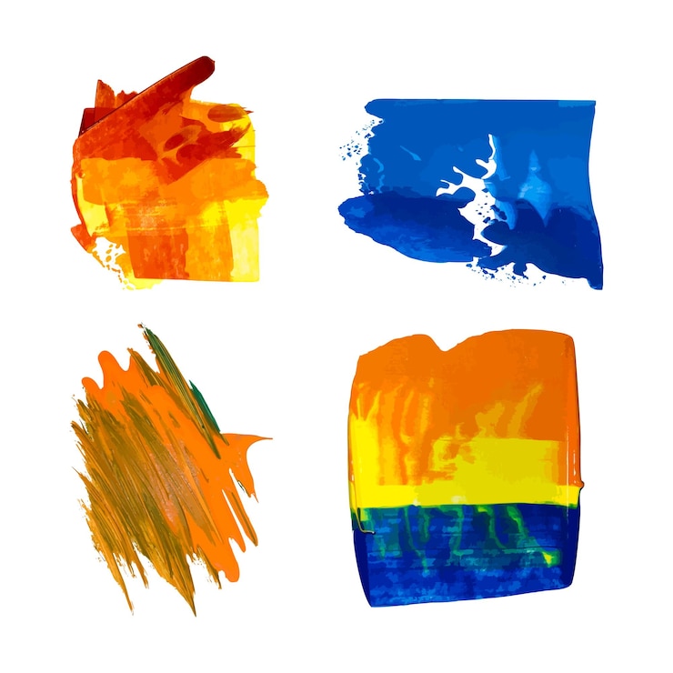 Vector colección de manchas acrílicas de colores