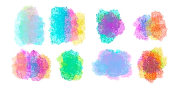 Colección de manchas coloridas abstractas de acuarela vectorial