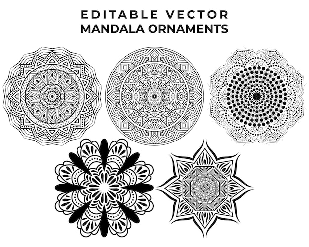 Colección de mandalas decorativas de patrón vectorial conjunto de aborígenes africanos cortados aislados