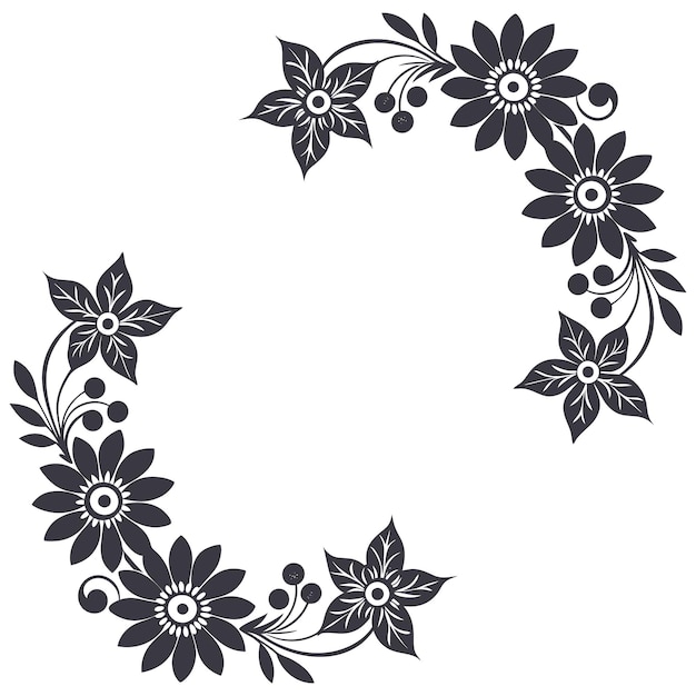 Colección de mandalas lineales florales dibujadas a mano